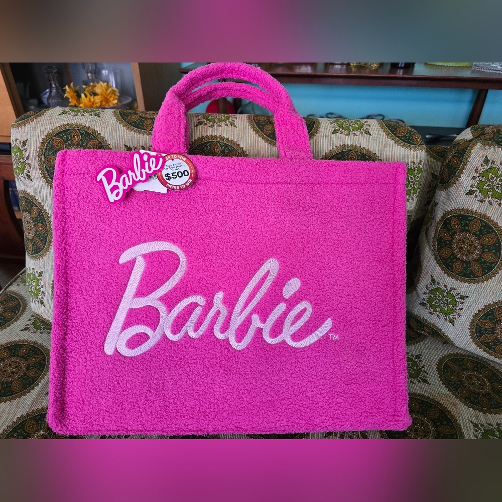 Barbie Pink Boucle carry-on, overnight, tote